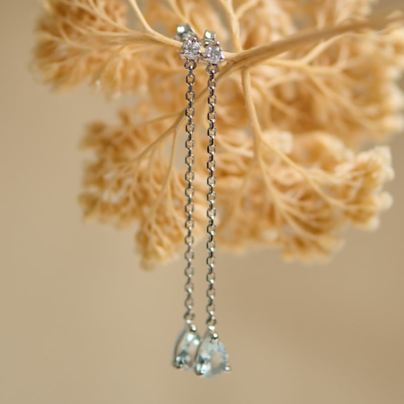 Achetez Boucle d'oreille femme Lidoine en Or Blanc 585 Aigue-marine Cabochon 3.2 Carats Achetez Boucle d'oreille femme Lidoine en Or Blanc 585 Aigue-marine Cabochon 3.2 Carats