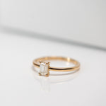 Bague "Héra" Diamant taille Émeraude 0,55 cts